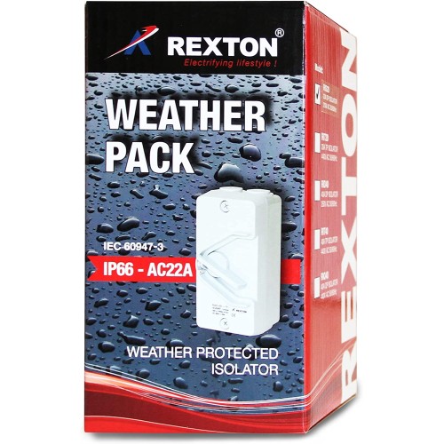 Rexton Weather Pack IS100 Isolator 40a 3 Pole Ip66 R25233-63