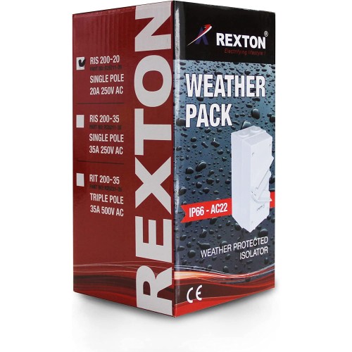 Rexton Weather Pack Is200 Isolator 63a 4 Pole Ip66 R25241-63