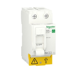 Schneider Residual current circuit breaker (RCCB), Resi9, 2P, 25A, AC type, 30mA R9R51225