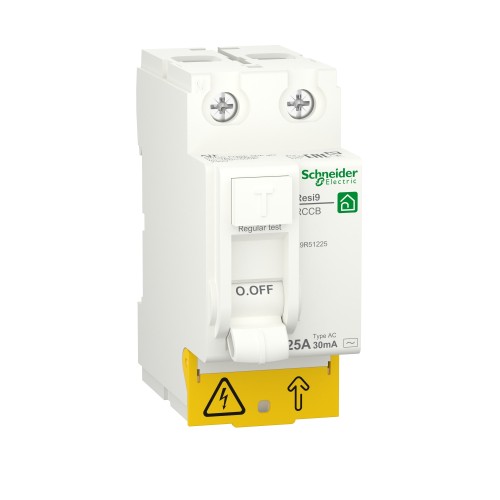 Schneider Residual current circuit breaker (RCCB), Resi9, 2P, 25A, AC type, 30mA R9R51225