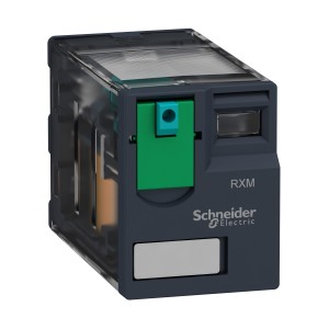 Schneider Electric Harmony Miniature plug in relay 6A 4CO lockable test button 12V DC RXM4AB1JD