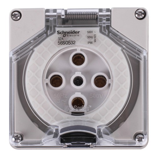 Schneider WPS - 32A 500V - triple phase 5 pole - round pin - IP66 (grey) S56SO532GY