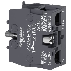 Schneider Single contact block for head Ø22, 1 NC ZA2EE102