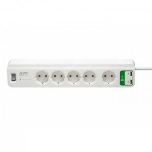 Schneider Electric APC Home/Office SurgeArrest 5 outlets with 5V 2.4A 2 port USB charger PM5U-GR