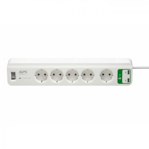 Schneider Electric APC Home/Office SurgeArrest 5 outlets with 5V 2.4A 2 port USB charger PM5U-GR