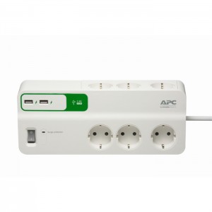 Schneider Electric APC Performance SurgeArrest 6 outlets with 5V, 2.4A 2 port USB charger PM6U-GR