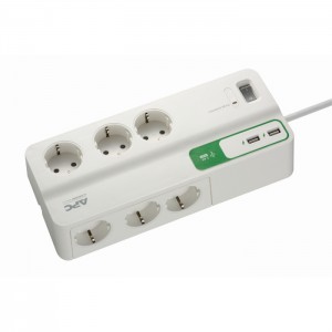 Schneider Electric APC Performance SurgeArrest 6 outlets with 5V, 2.4A 2 port USB charger PM6U-GR