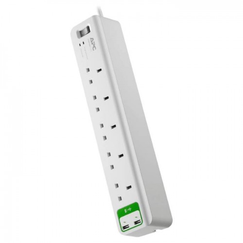   Schneider Electric APC Essential SurgeArrest 5 Outlets with 2 USB Port 5V 2.4A Charger 230V UK Extension PM5U-UK