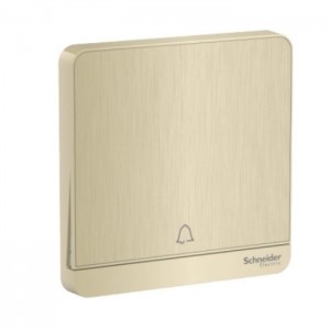 Schneider Electric AvatarOn Doorbell Metal Gold Hairline 10A 250V Push button doorbell E8331BPL1_GH