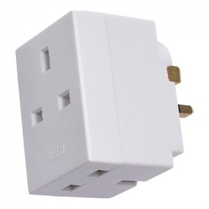 Schneider Electric Exclusive 3 Way Fused Adaptor 13A Surge Protected Plug Adapter ADAPT3WF