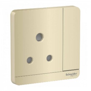 Schneider Electric Switch Socket AvatarOn Gold 15A 1 Gang 3 Pin Switch Socket E8315_15_WG_G12
