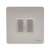 Schneider Electric Ultimate Pearl Nickel Screwless Flat Plate 16AX 2 Gang 2 Way Double Switch GU1422WPN