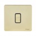 Schneider Ultimate Screwless Flat Plate - 1-Pole 2-Way Plate Switch - 1 Gang - Brass GU1412BPB