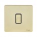 Schneider Electric Ultimate Polished Brass Screwless 16AX 1 Gang 2 Way Single Light Switch GU1412BPB