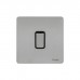 Schneider Electric Ultimate Screwless Flat Plate Switch 1 Gang Stainless Steel with Black Interior GU1412BSS