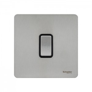 Schneider Electric Ultimate Screwless Flat Plate Switch 1 gang rocker plate stainless steel switch GU1412R-BSS