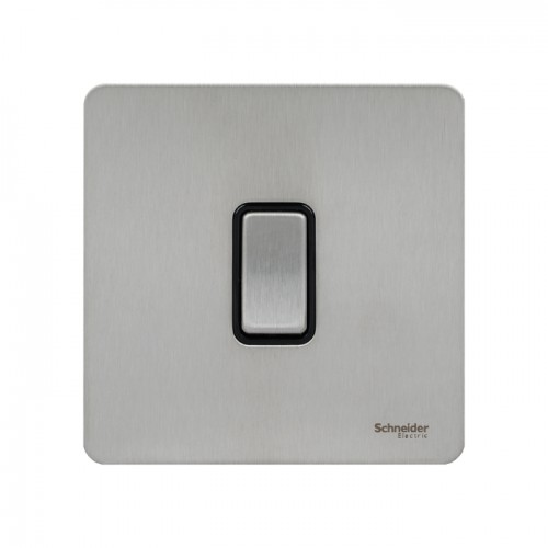 Schneider Electric Ultimate Screwless Flat Plate Switch 1 gang rocker plate stainless steel switch GU1412R-BSS