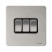 Schneider Electric Ultimate Screwless Flat Plate Switch 3 gangs stainless steel rocker plate switch GU1432BSS