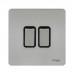 Schneider Electric Ultimate Screwless flat plate Rocker plate switch 2 gangs stainless steel GU1422BSS