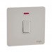 Schneider Ultimate Screwless Flat Plate Switch, 20A, 2-Pole, Neon, White & Pearl Nickel GU2411WPN