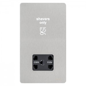 Schneider Electric Ultimate Screwless flat plate shaver socket 115/230 Dual Voltage GU7490BSS