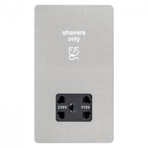 Schneider Electric Ultimate Screwless flat plate shaver socket 115/230 Dual Voltage GU7490-BSS