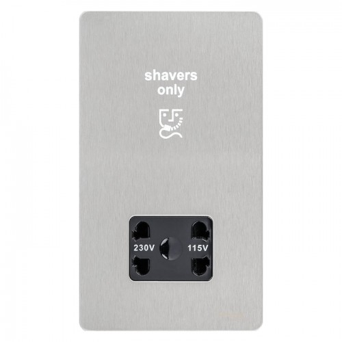 Schneider Electric Ultimate Screwless flat plate shaver socket 115/230 Dual Voltage GU7490-BSS