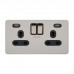 Schneider Electric Ultimate Switched Socket 2 USB charger 2 gang 13A stainless steel GGBGU34202USBBSS