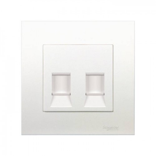 Schneider Electric Vivace Keystone Wallplate with Shutter 2 Gang White Wallplate KB32RJK