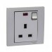 Schneider Electric Vivace Switched Socket 13A 250V 1 Gang Socket Neon Aluminum Silver KB15N_AS