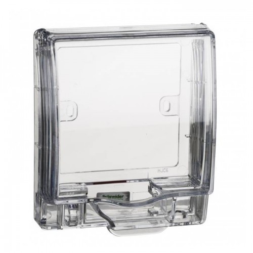 Schneider Electric Full-Time Weatherproof Single Gang Socket Cover IP55 E223R_TR (Transparent)