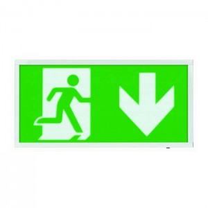 Scolmore ESP Duceri Emergency Exit Sign Board 3W LED Down Sign Board EMLED3WMEXBOXD (Dubai Civil Defence Approved)