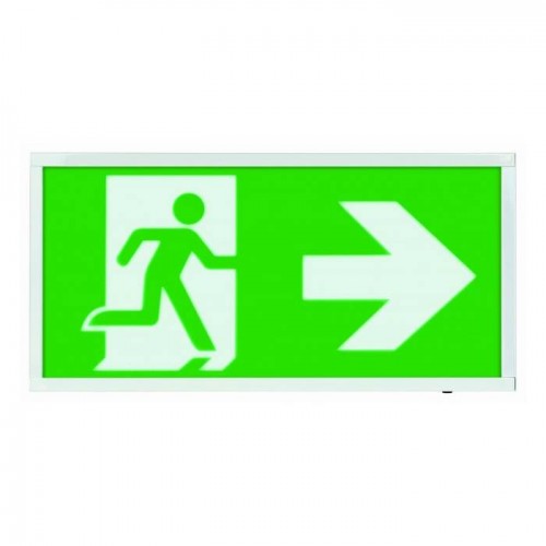 Scolmore ESP Duceri Emergency Exit Sign Board 3W LED Right Sign Board EMLED3WMEXBOXR (Dubai Civil Defence Approved)