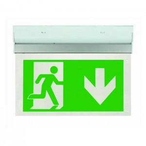 Scolmore ESP Duceri Wall/Ceiling Mounted Emergency Exit Sign Board 2W LED Down Sign Board EM2WMEXSIGN (Dubai Civil Defence Approved)