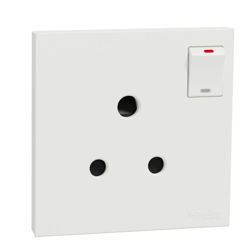 Schneider Electric AvatarOn C Switched socket  15A 250V 1 gang 3 round pin white E8715_15_WE